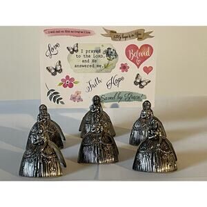 Antique Silver Plated Menu Holder set of 6 Place Marker Elldee French German